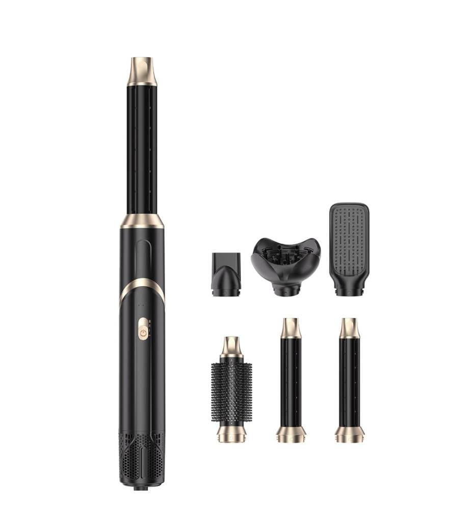Sèche-Cheveux Multistyler Pliable 6-en-1 à Ions Négatifs 850W - Noir et Or