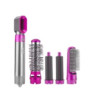 Sèche-Cheveux Multistyler 5-en-1 680W avec Trousse de Rangement - Argent et Fuchsia