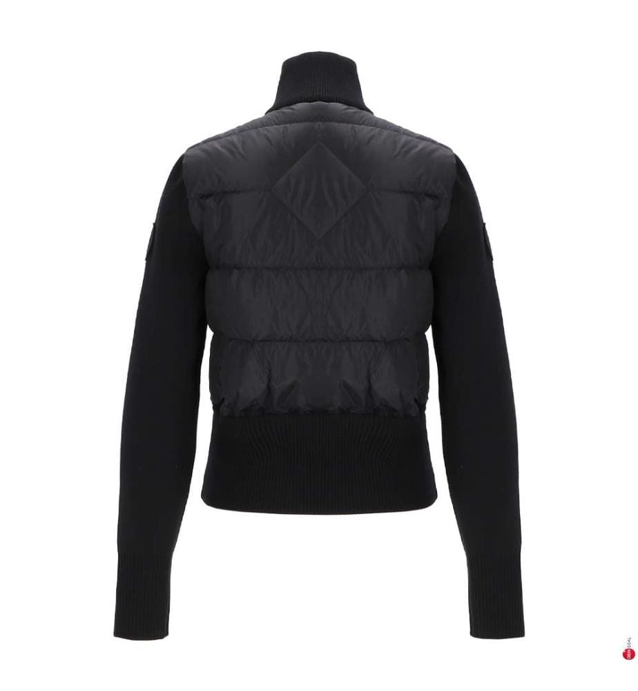 HyBridge® Tonal Disc Oversized Quilted Knit Jacket - Black
