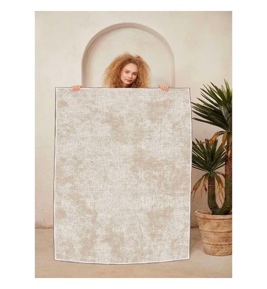 Tapis, crème, 100% coton, 80 x 120 cm