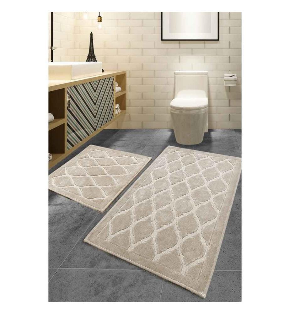 Lot de 2 Tapis de Bain - Beige