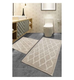 Lot de 2 Tapis de Bain - Beige