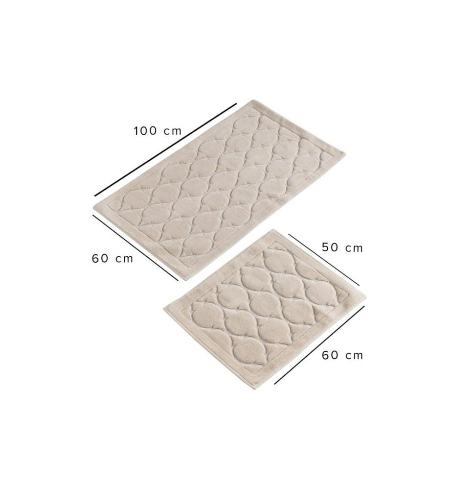 Lot de 2 Tapis de Bain - Beige