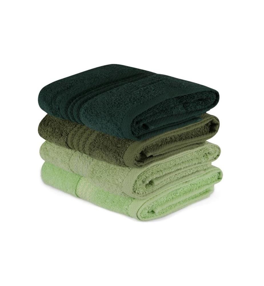 Lot de serviettes de main (4 pièces) - Vert clair Vert olive Vert Vert foncé