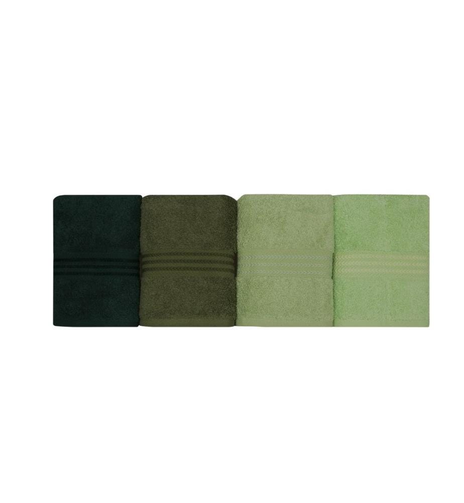 Lot de serviettes de main (4 pièces) - Vert clair Vert olive Vert Vert foncé