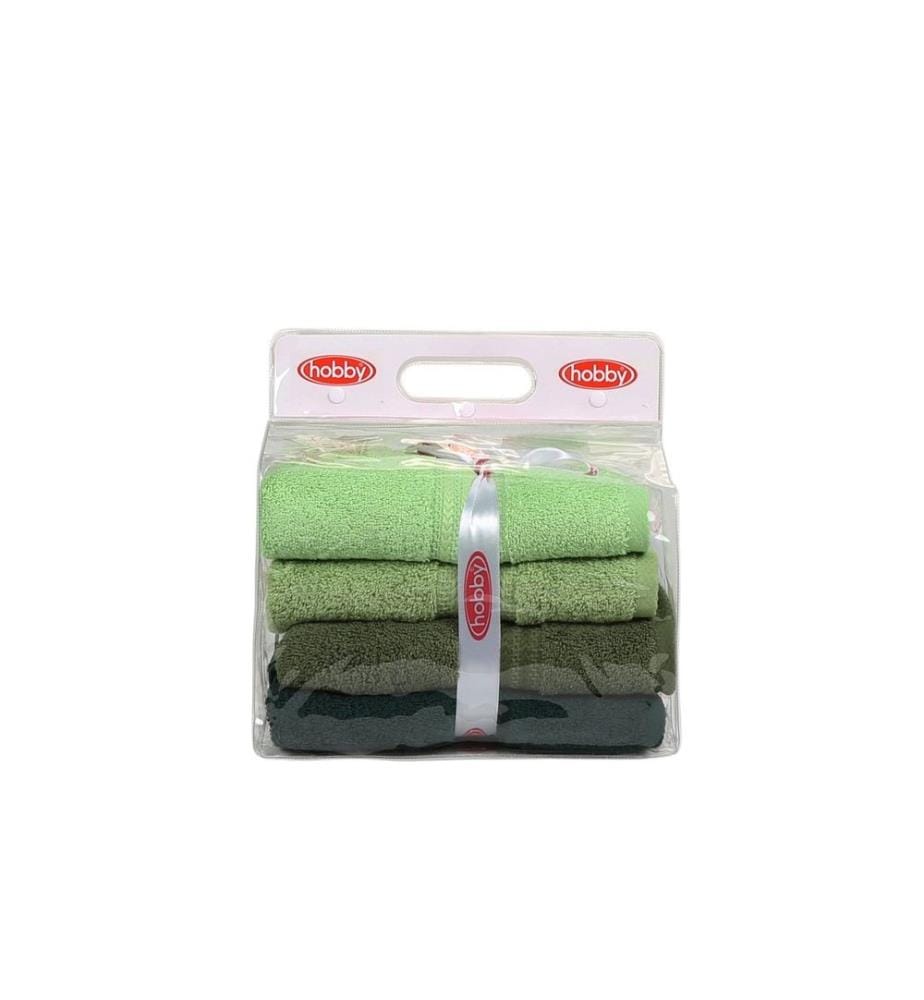Lot de serviettes de main (4 pièces) - Vert clair Vert olive Vert Vert foncé