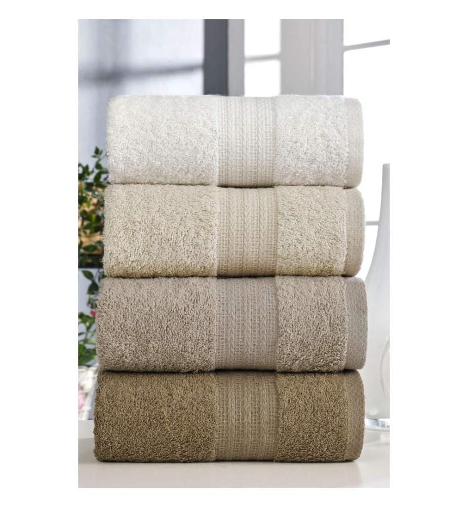 Lot de serviettes de toilette (4 pièces) - Marron