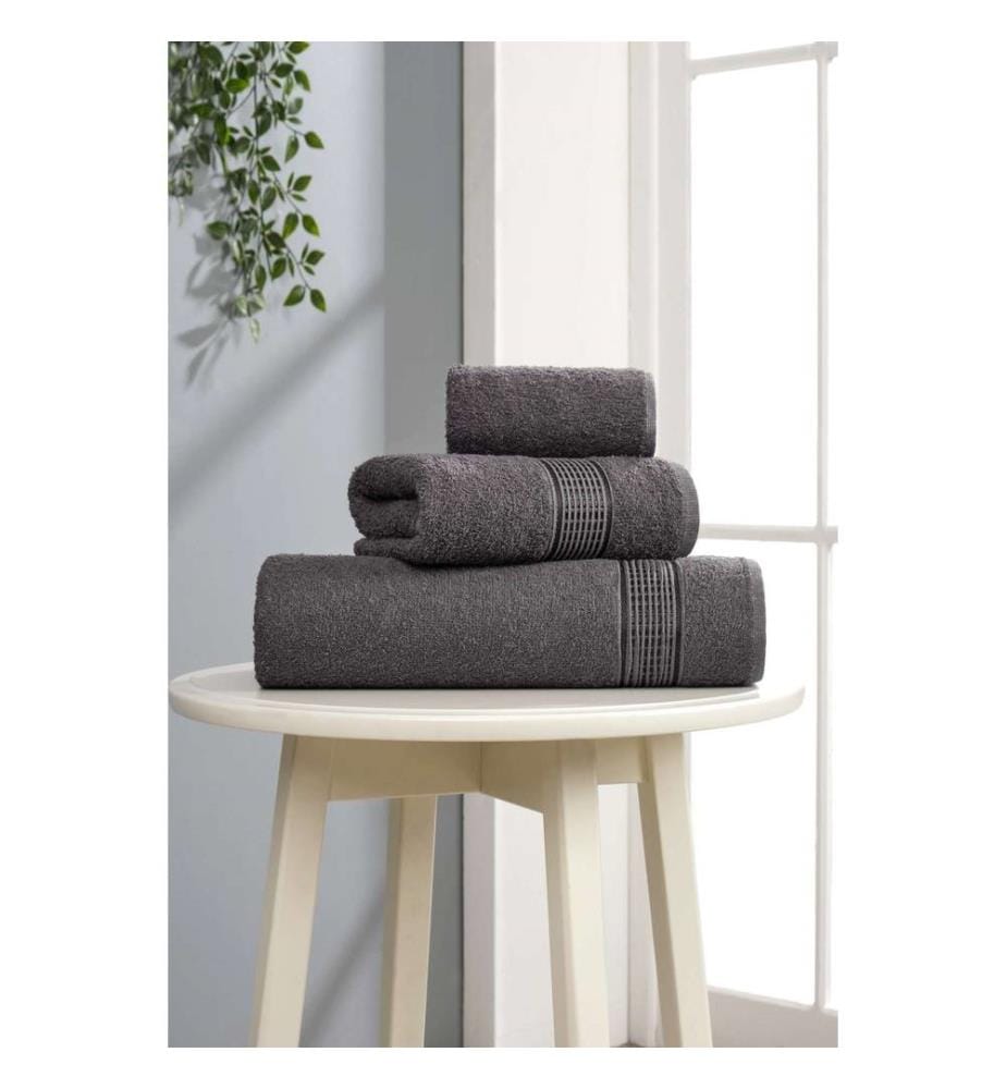 Set of 3 towels - Charcoal Gray