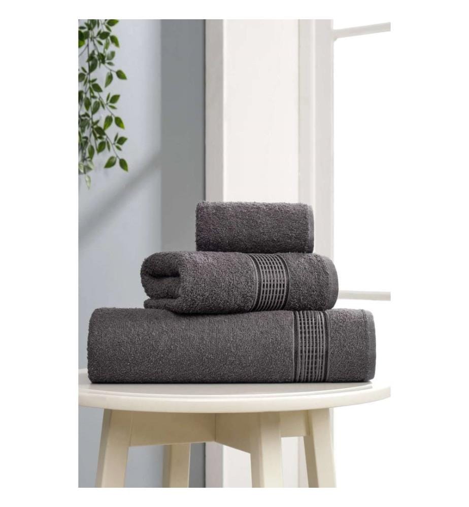Set of 3 towels - Charcoal Gray
