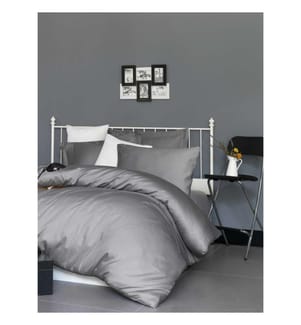 Housse de couette en satin King - Gris foncé