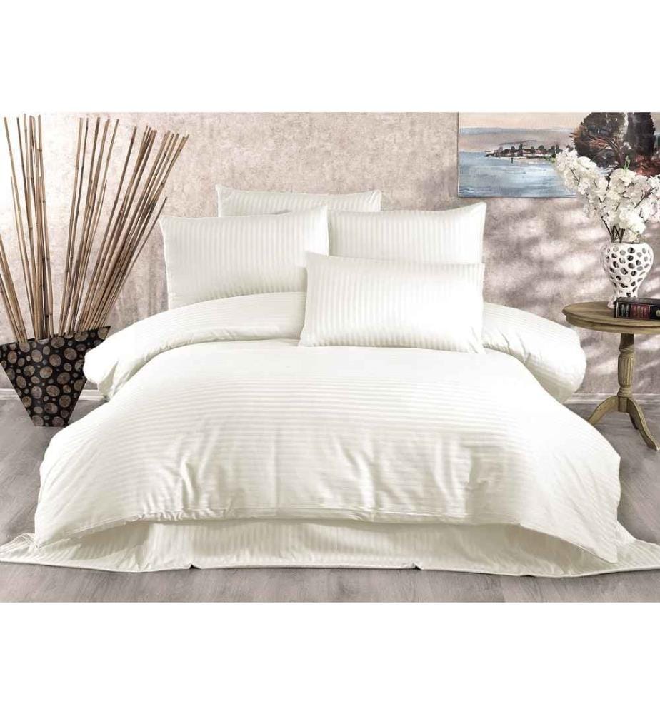 Housse de couette Satin King, crème, satin de coton