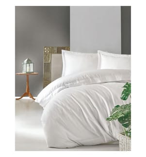 Housse de couette Satin King - Blanche