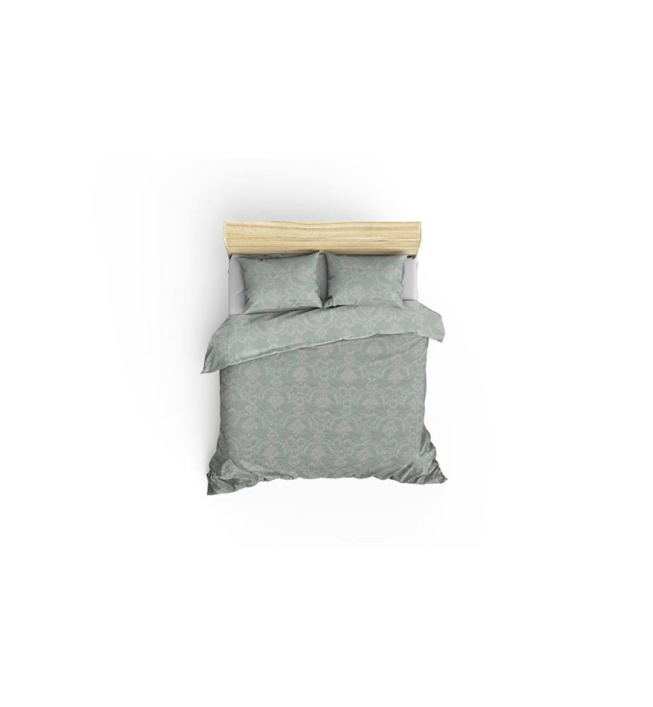 Ensemble de couvre-lit matelassé King - Vert d'eau / Blanc