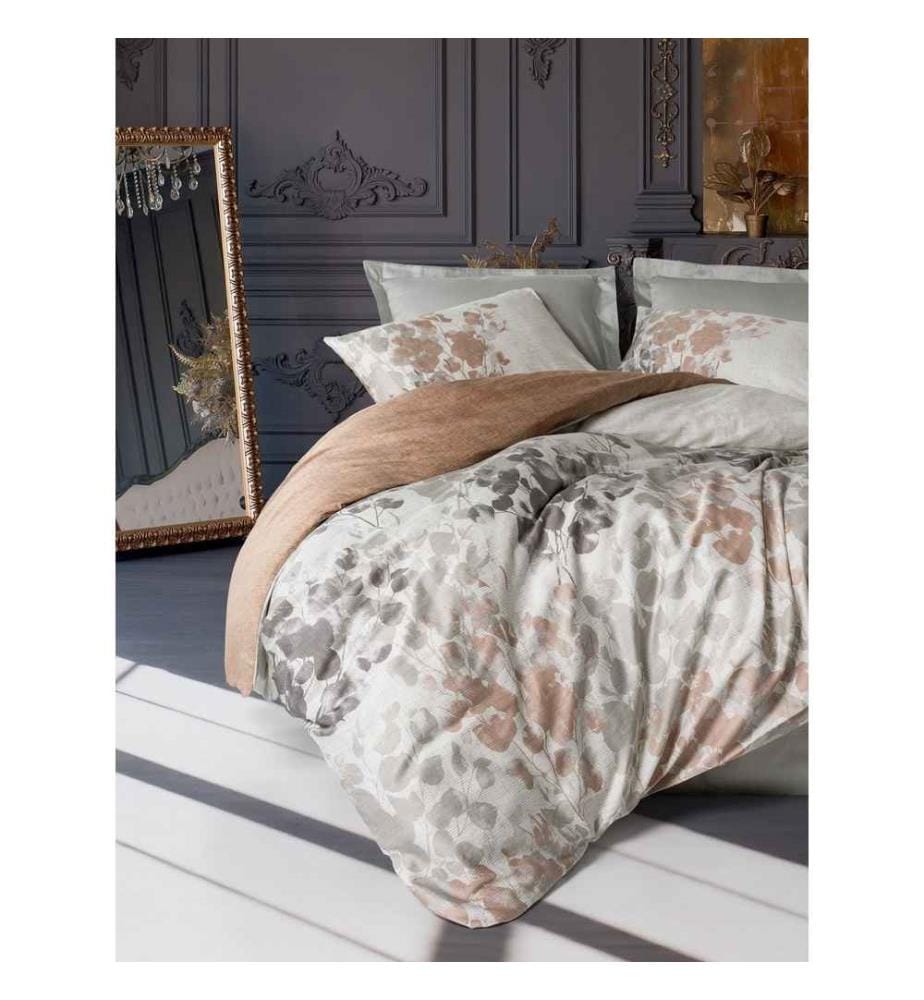 Satin King Quilt Cover Set Blatt 240 x 220 cm + 2x 60 x 60 cm - Grey