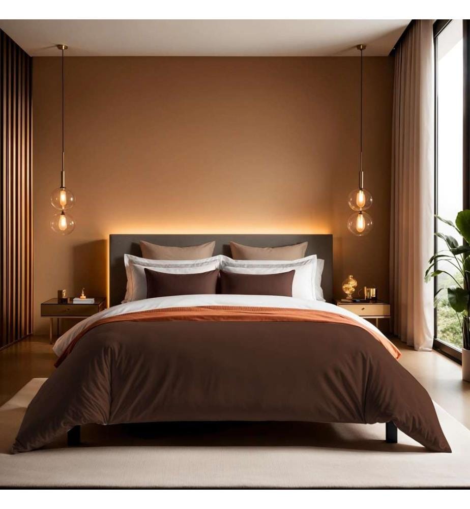 Housse de couette Ranforce King 240 x 220 cm - Dark Brown