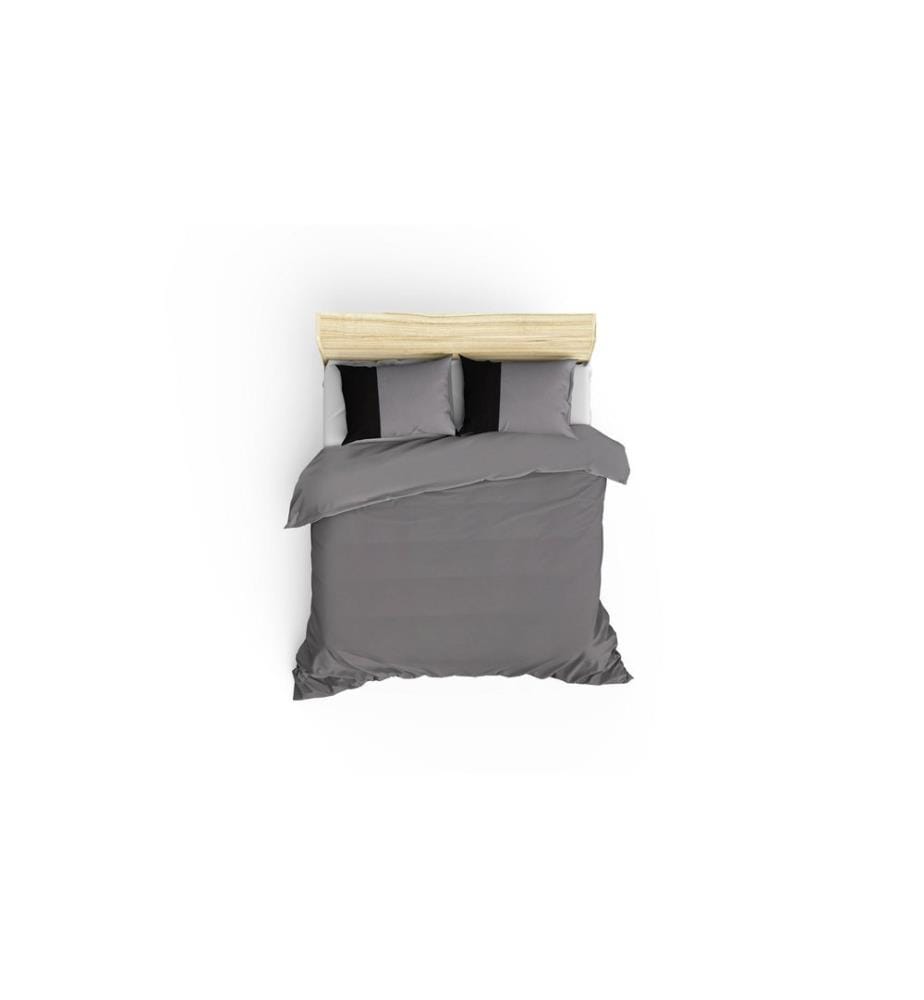 Housse de couette Ranforce King - Gris et noir