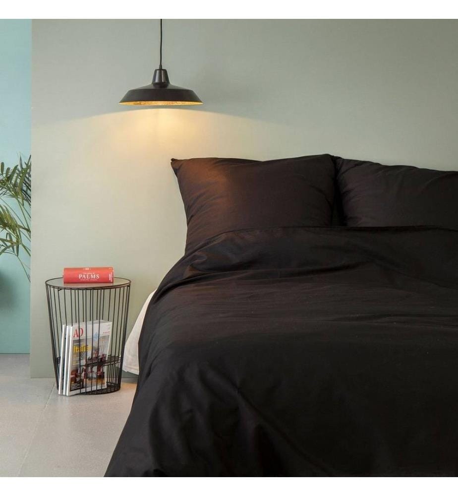 Ensemble de housse de couette simple Ranforce - Noir