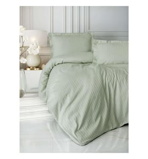 Ensemble de housse de couette simple en satin - Sauge