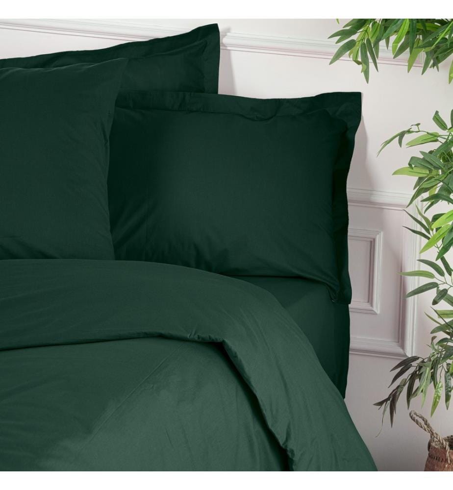 Housse de couette simple Ranforce - Vert foncé