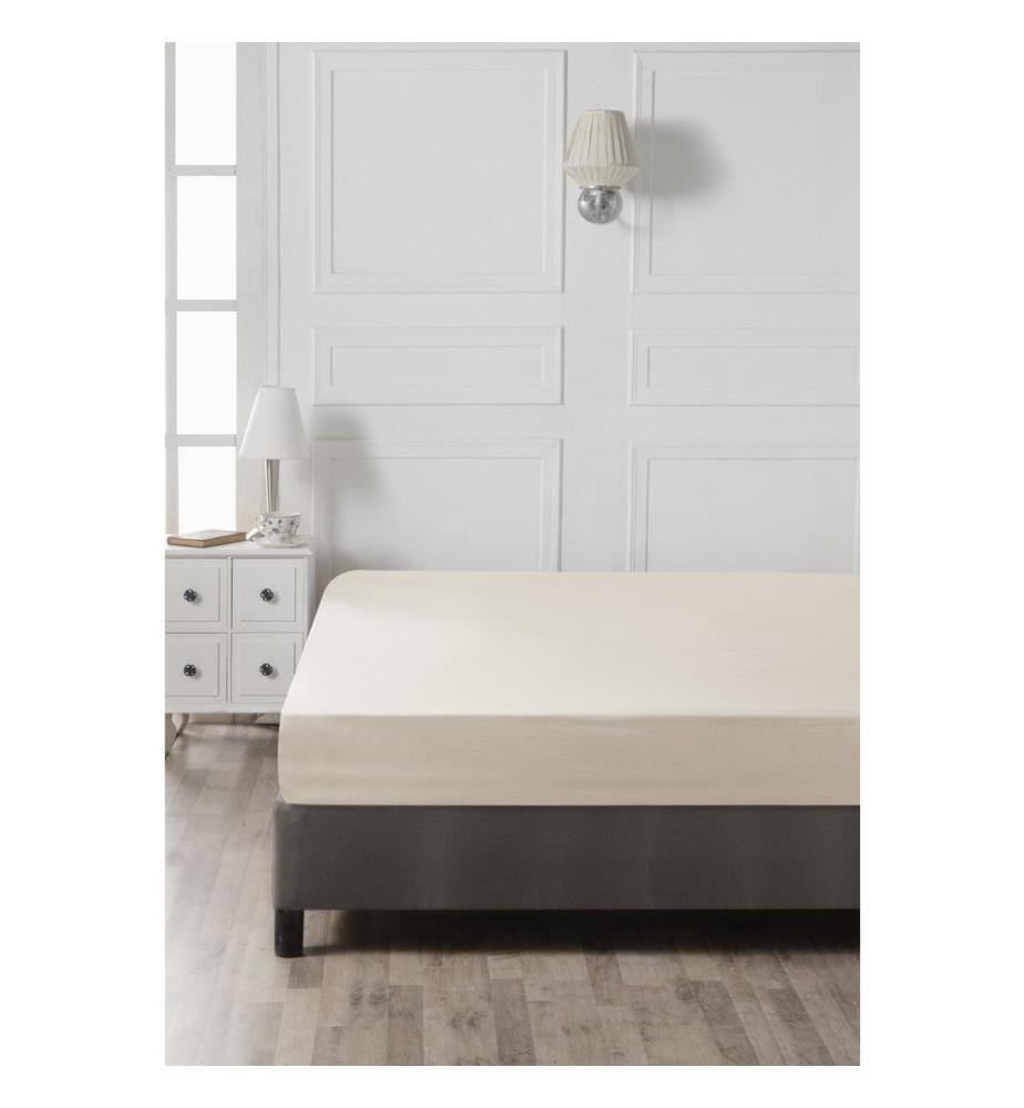 Drap-housse Ranforce Super King 180 x 200 cm - Crème