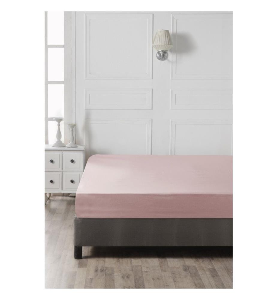 Drap-housse Ranforce Super King 180 x 200 cm - Dusty Rose