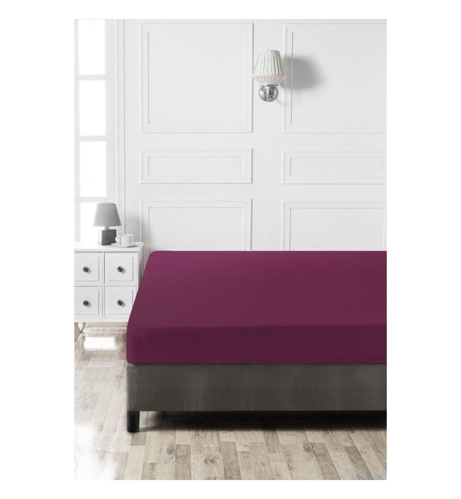 Drap-housse Ranforce Super King 180 x 200 cm - Pourpre