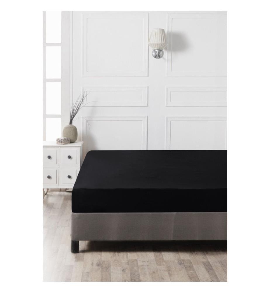 Drap-housse Ranforce Super King 180 x 200 cm - Noir