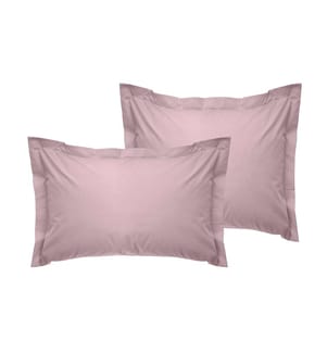 Ensemble de taies d'oreiller en satin Oxford (2 pièces) 60 x 60 cm - Rose clair