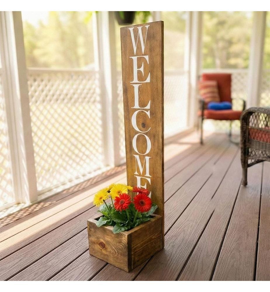 Huhu656 Pot de jardin décoratif - Noyer foncé