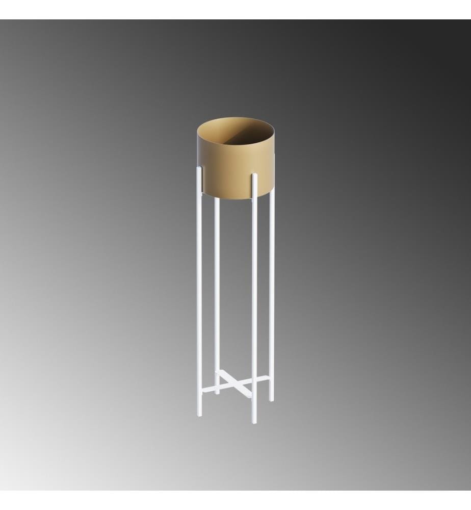 Dekorativer Topf, Weiss, Gold, 100% Metall