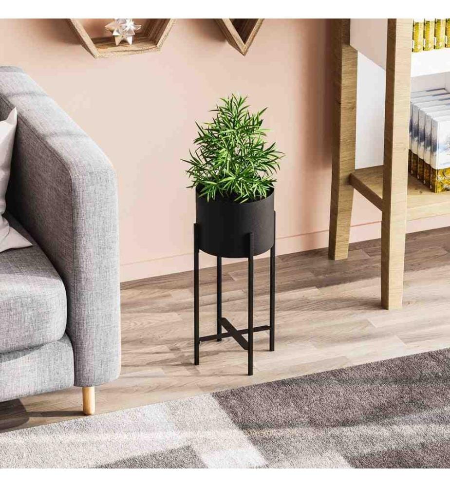Pot décoratif, noir, 100% métal