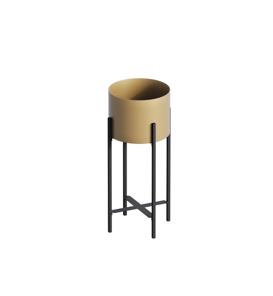 Dekorativer Topf, Schwarz, Gold, 100% Metall