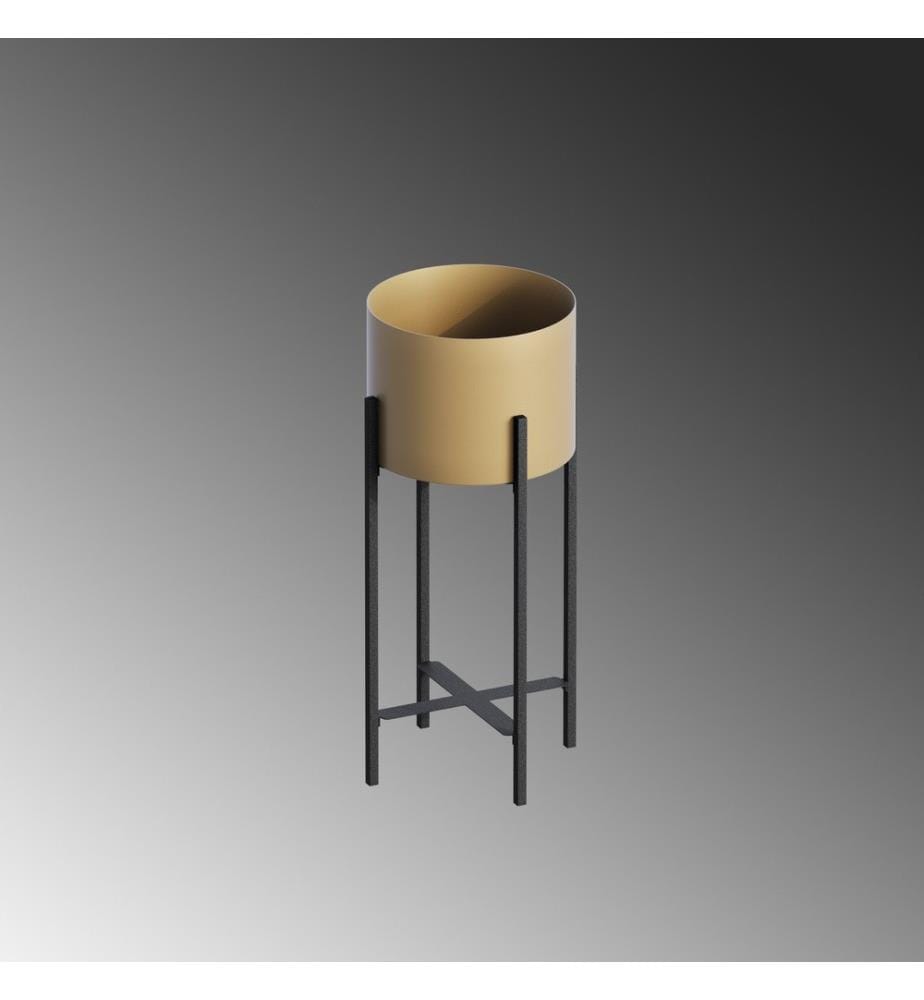 Dekorativer Topf, Schwarz, Gold, 100% Metall