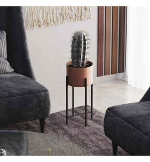 Pot décoratif, noir, cuivre, 100% métal
