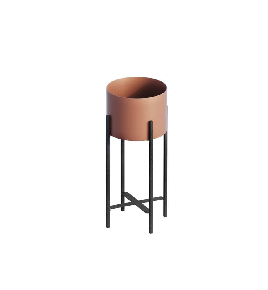 Pot décoratif, noir, cuivre, 100% métal