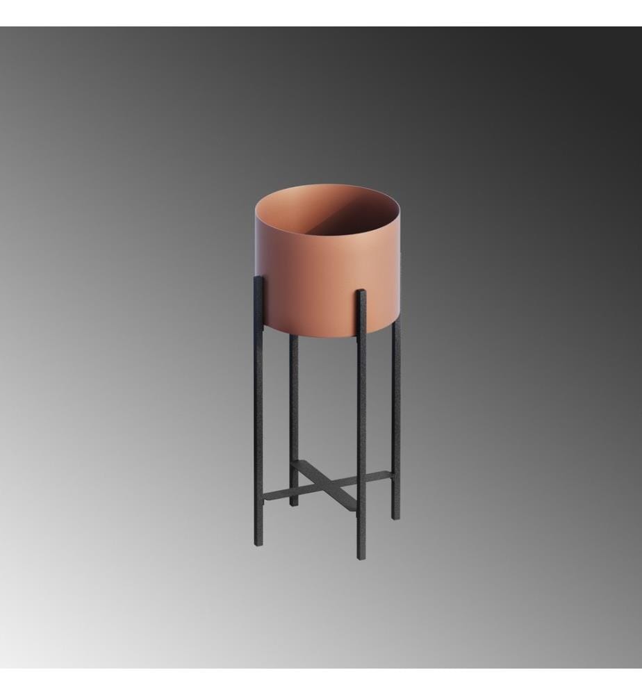 Pot décoratif, noir, cuivre, 100% métal