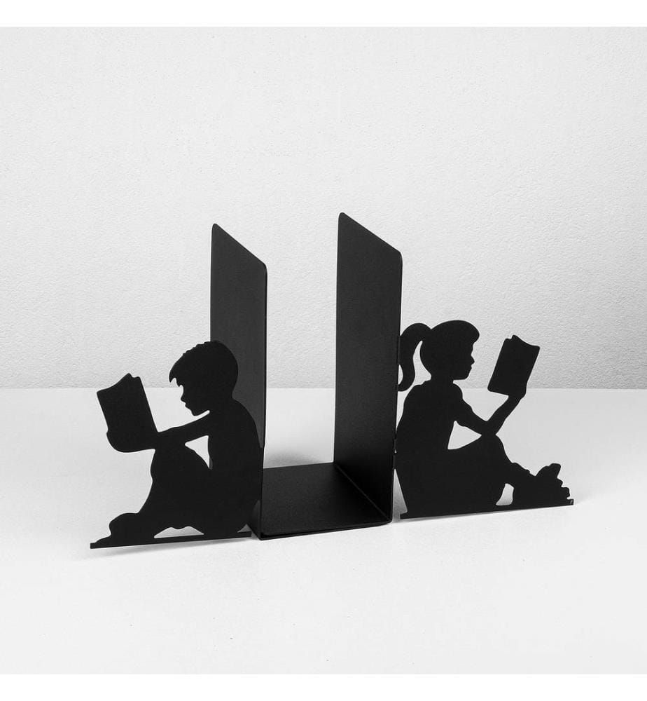 Serre-livres en métal - Noir