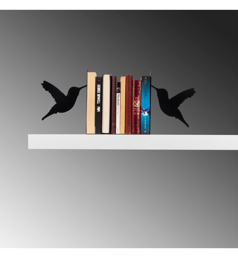 Serre-livres en métal, noir, métal