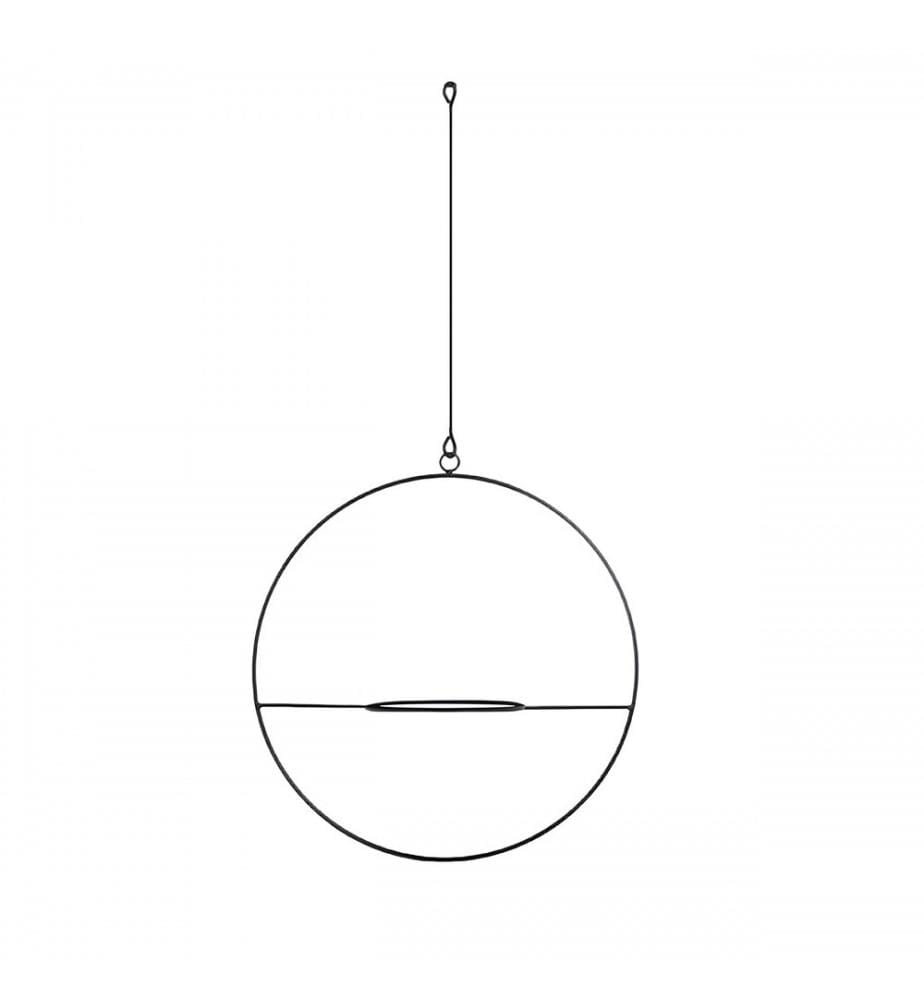 Jardiniere, Black, Hook And Rope Are Included