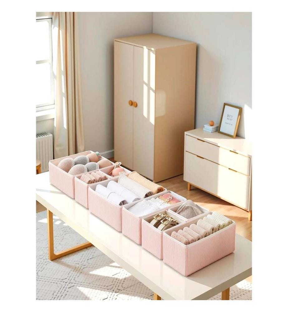 Lot d'organiseurs en feutre (8 pièces) - Rose
