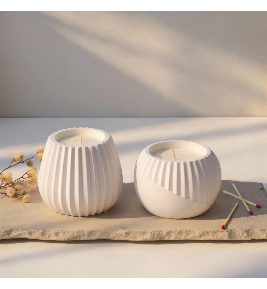 Lot de 2 bougies - Blanc