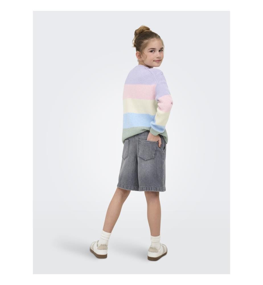 Gestreifter Strickpullover – Lavendel / Rosa / Blau / Jade