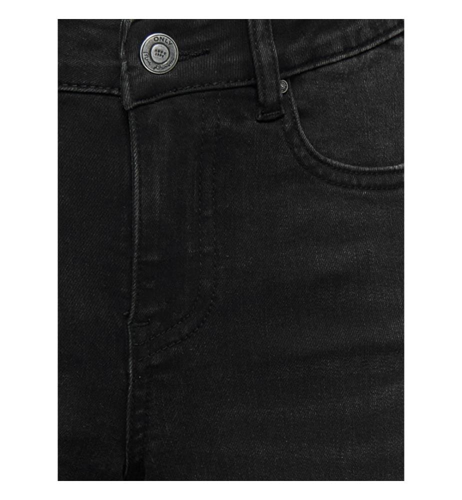 Weite Jeans mit hoher Taille – Schwarz, ausgewaschen