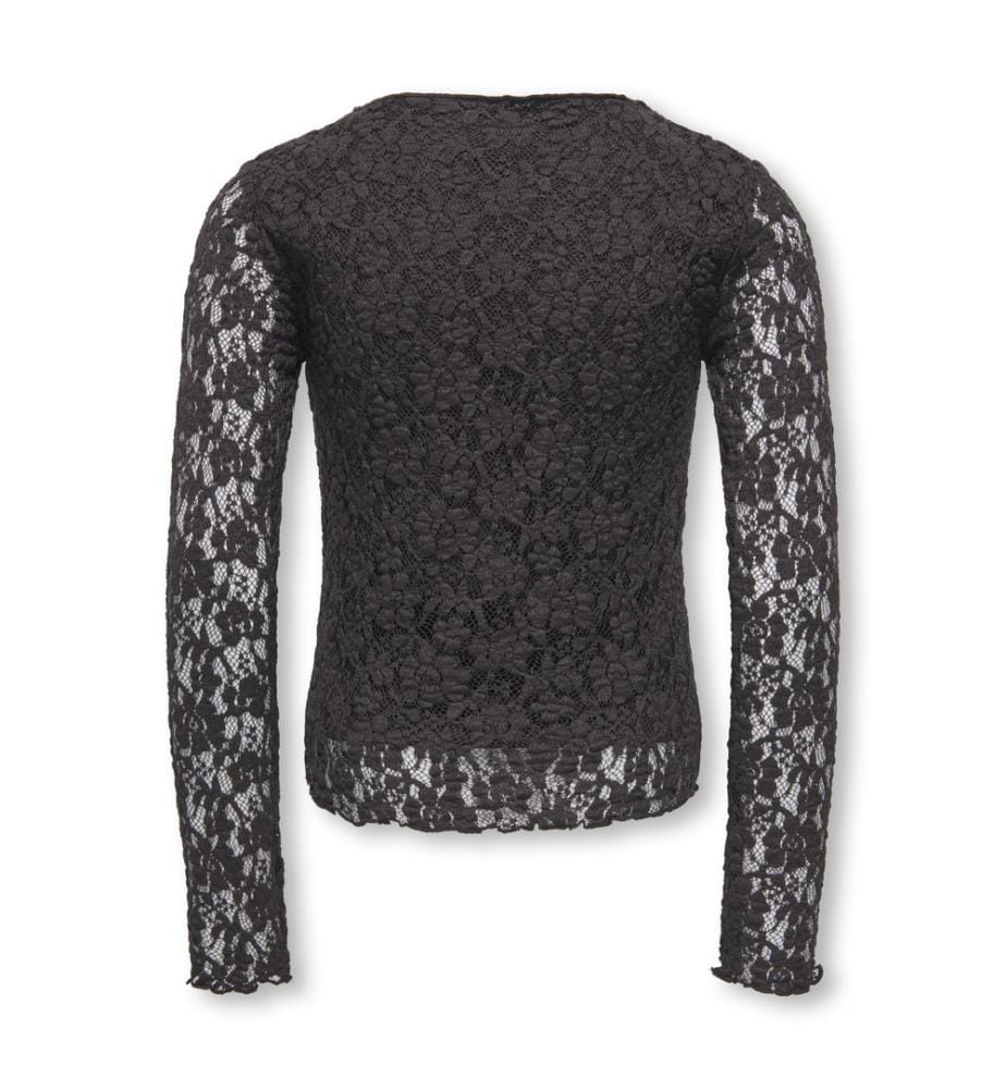 Top in pizzo - Nero / Caffè