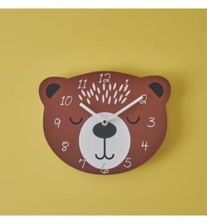 Horloge enfant Bear 26x28 cm - Marron