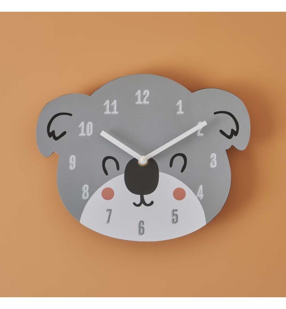 Horloge Koala pour enfants - Gris