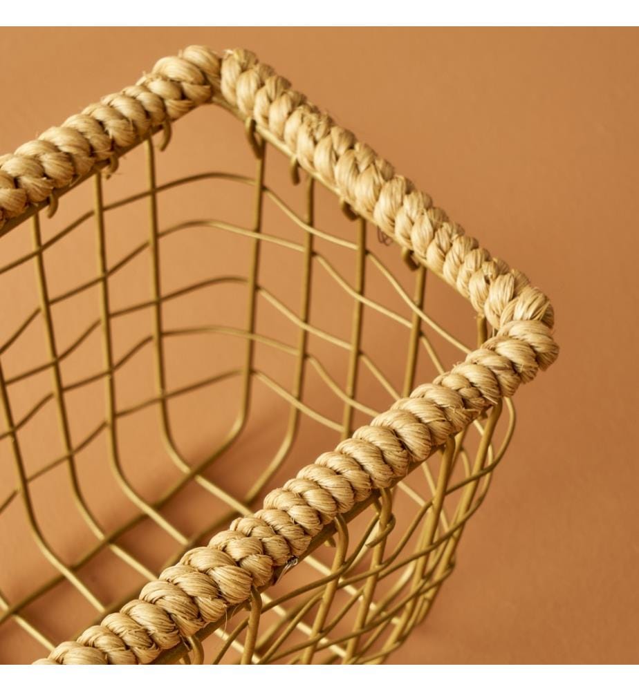Panier rectangulaire en fougère 14x9,5x8 cm - Naturel