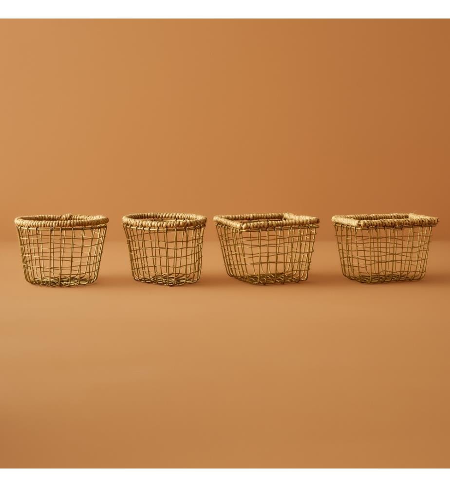 Panier rectangulaire en fougère 14x9,5x8 cm - Naturel