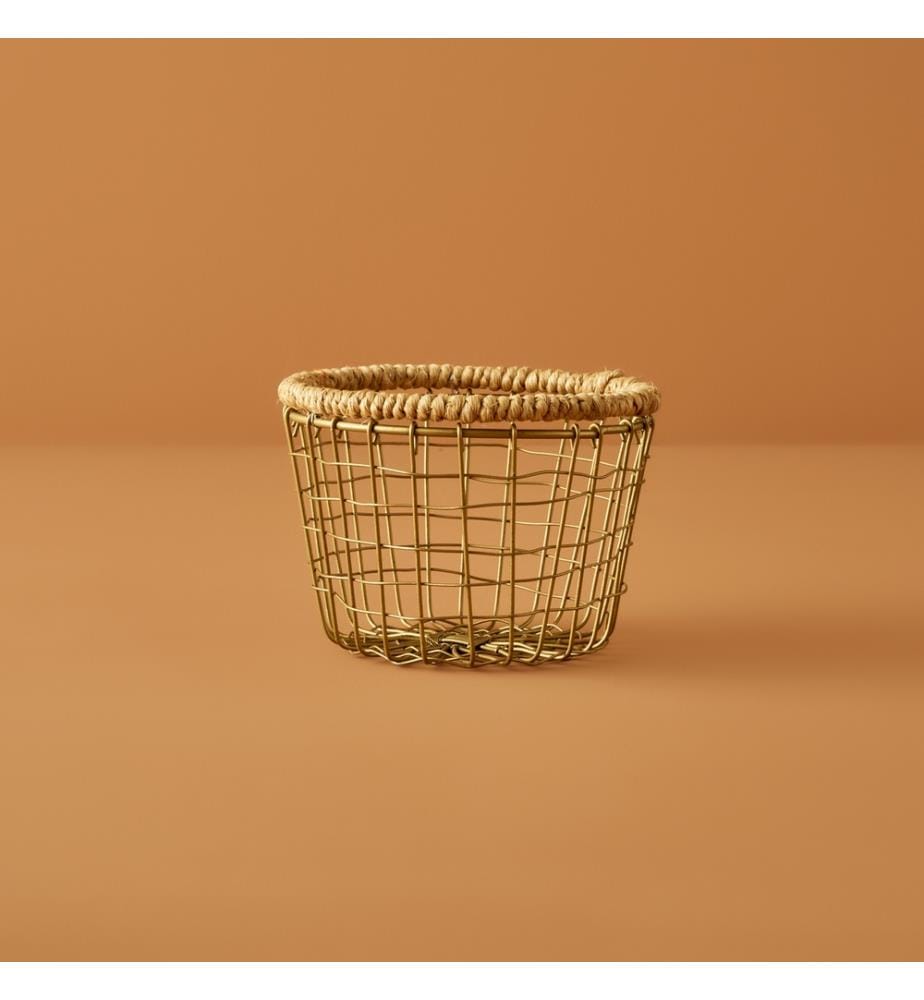 Panier rond en fougère 13,5x8 cm - Naturel