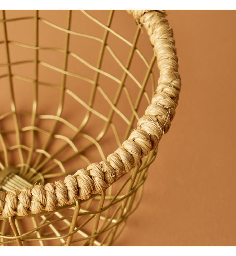 Panier rond en fougère 13,5x8 cm - Naturel